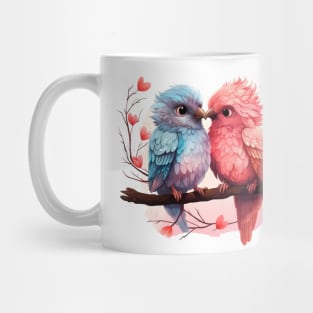 Valentine Kissing Potoo Bird Couple Mug